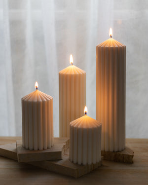 Column candle clusters lit